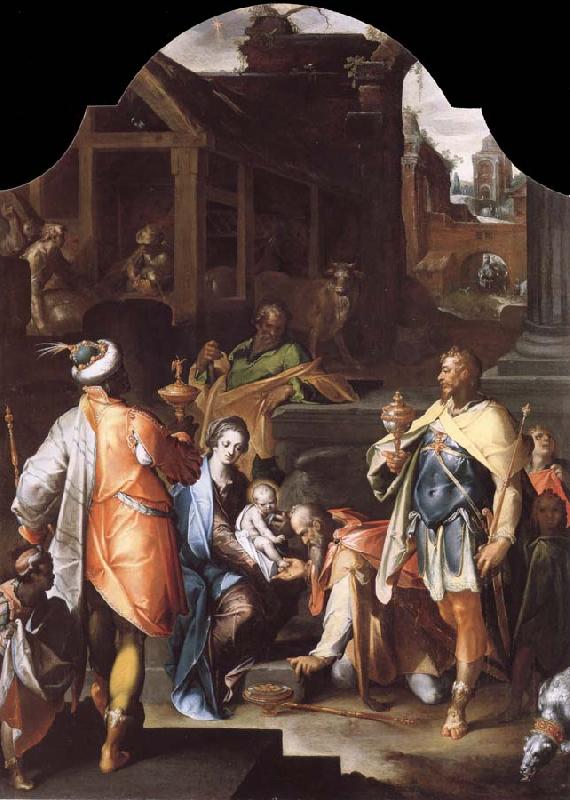 SPRANGER, Bartholomaeus The Adoration of the Kings Sweden oil painting art